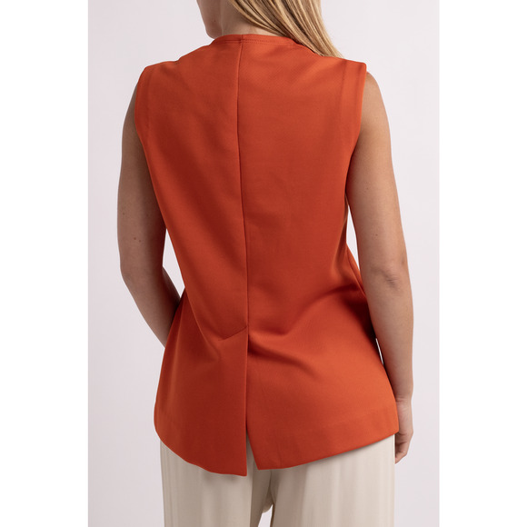 Vintage Orange Button Up Vest - Picture 3 of 6